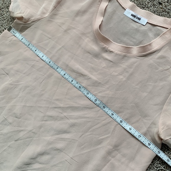Anine Bing Silk Crewneck Shortsleeve Blouse - Picture 4 of 8